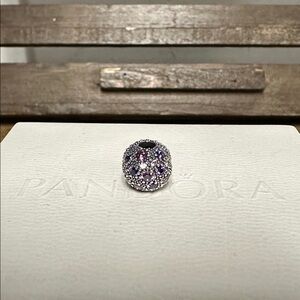 Pandora great shape cosmic stars purple cz s925 ale sterling silver safety clip